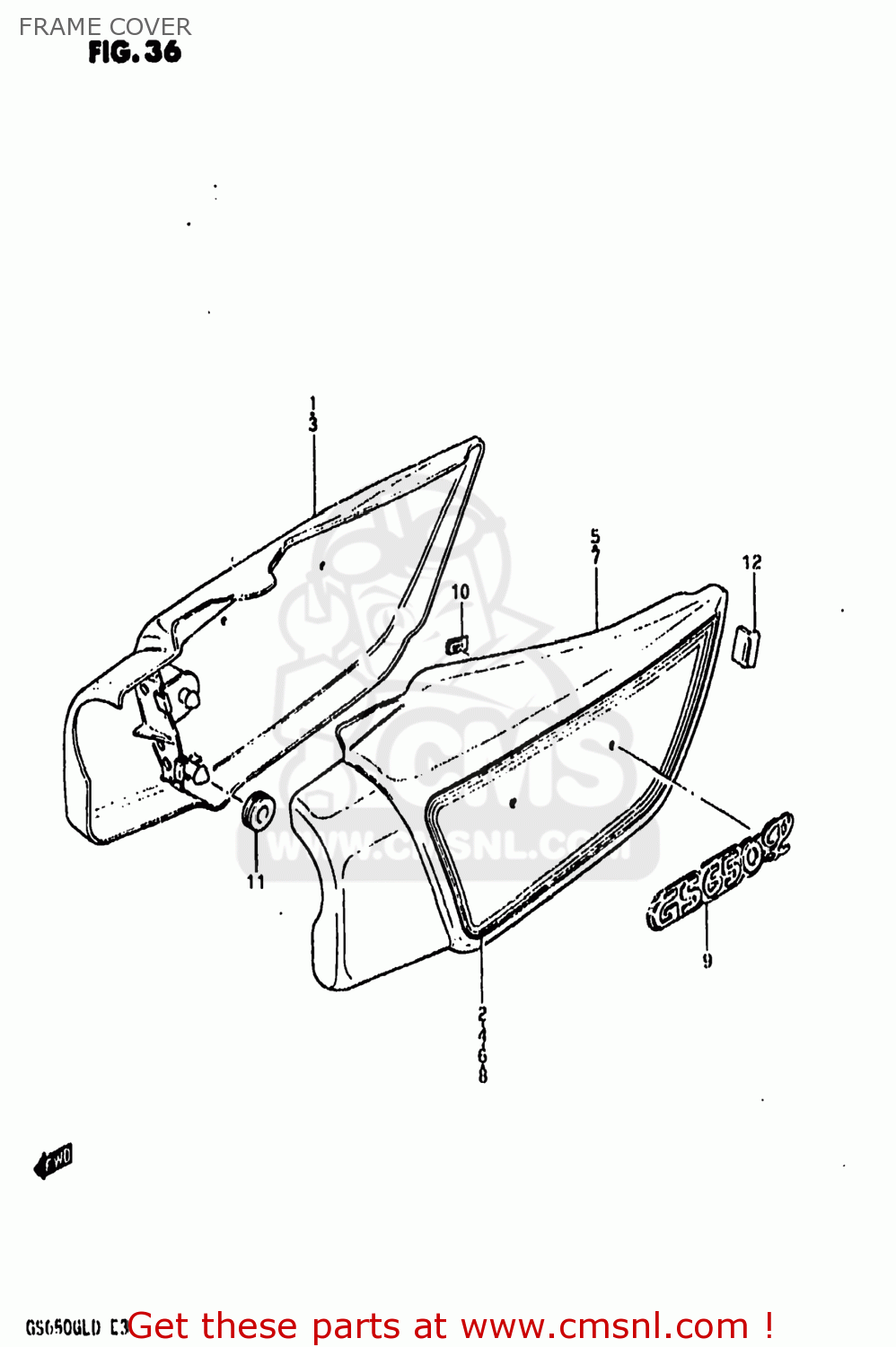 FRAME COVER GS650GL 1983 (D) USA (E03)