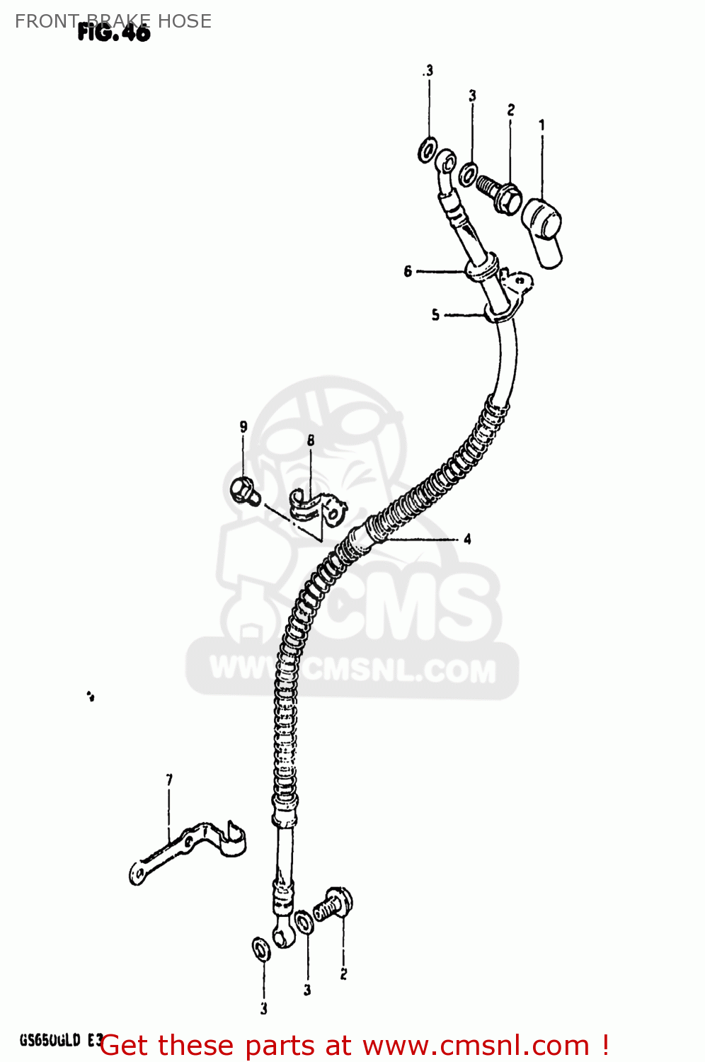 FRONT BRAKE HOSE GS650GL 1983 (D) USA (E03)