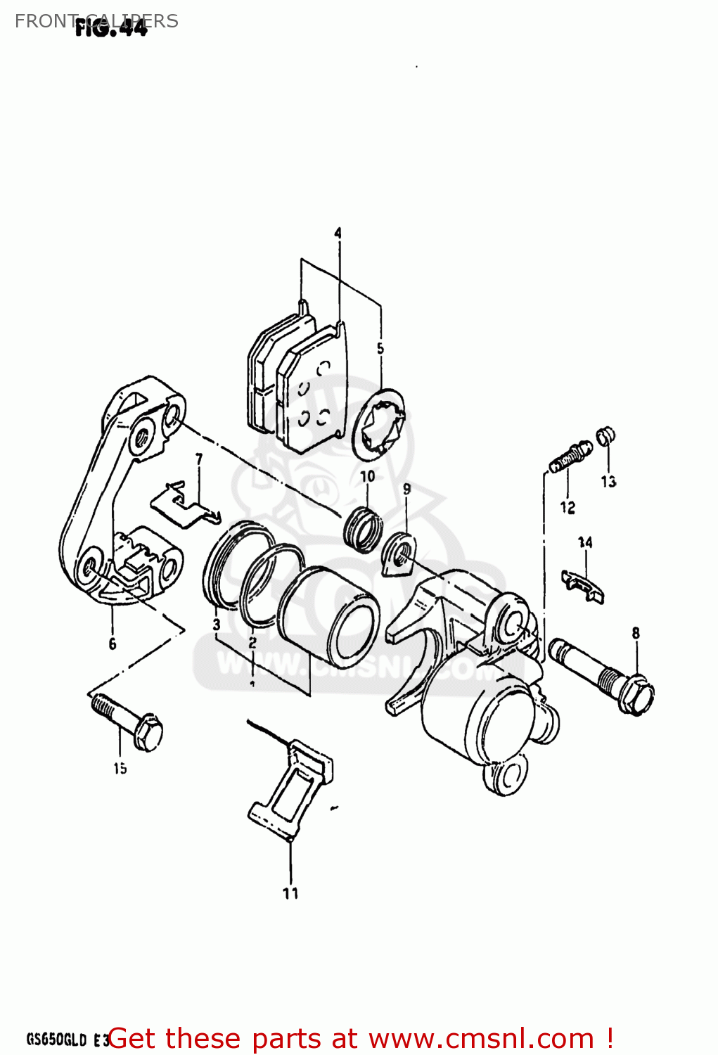 FRONT CALIPERS GS650GL 1983 (D) USA (E03)