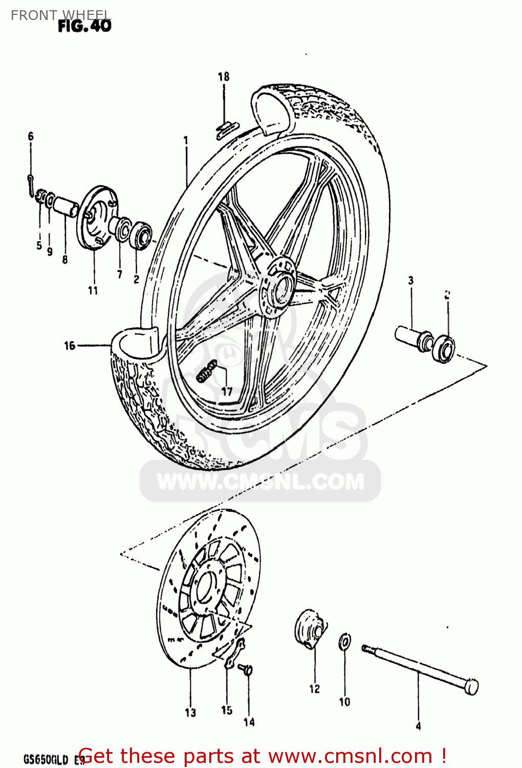 FRONT WHEEL GS650GL 1983 (D) USA (E03)