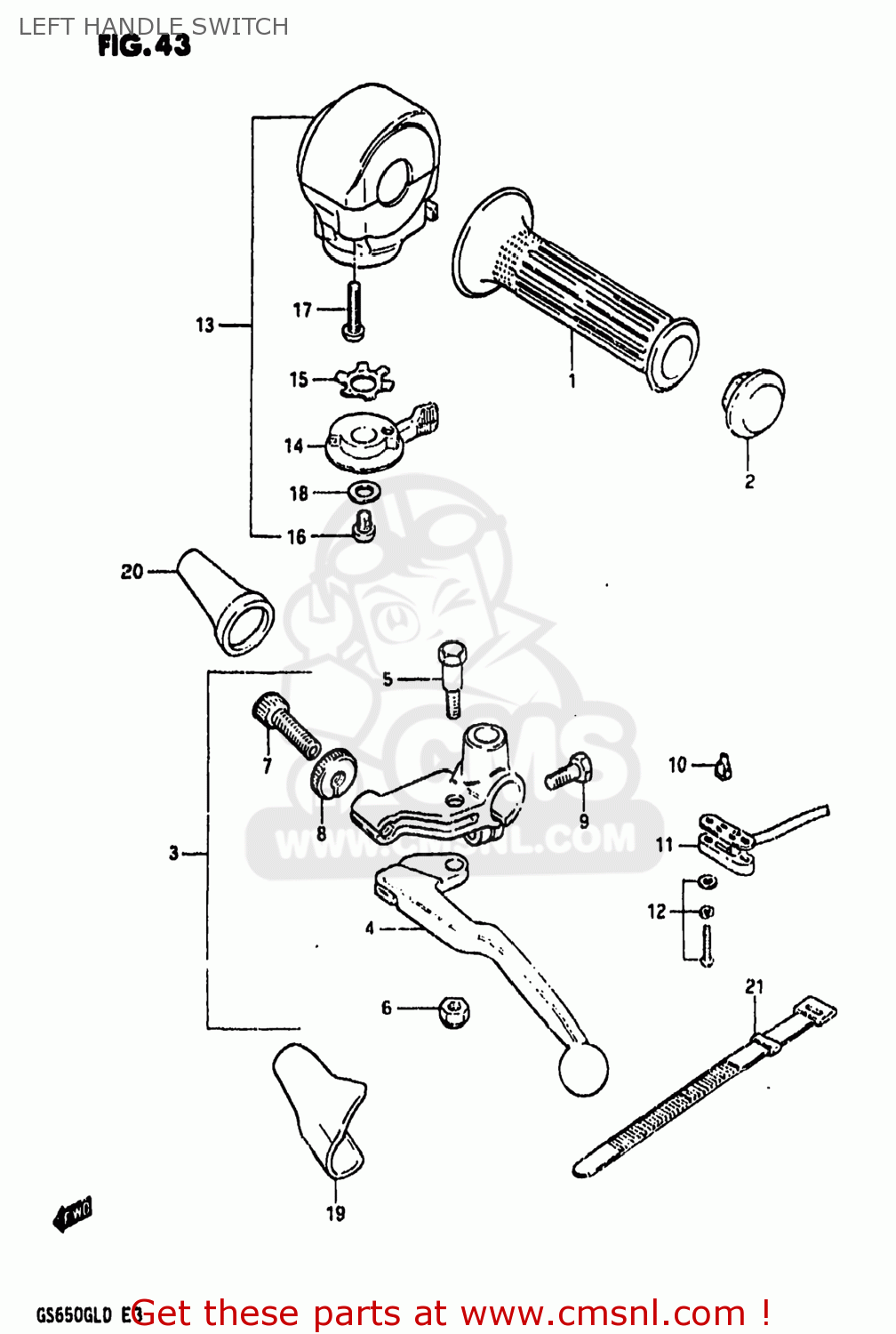 LEFT HANDLE SWITCH GS650GL 1983 (D) USA (E03)