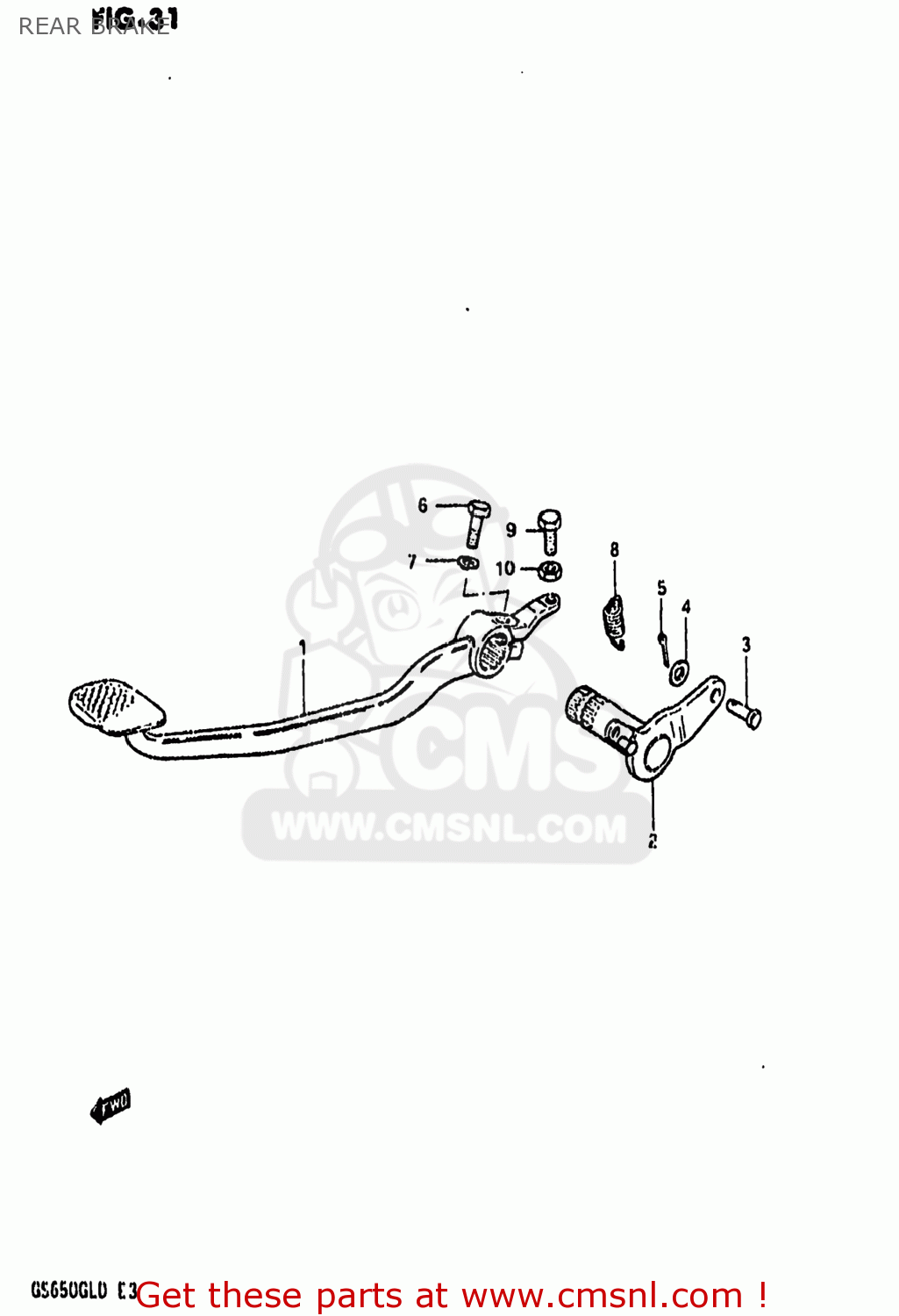 REAR BRAKE GS650GL 1983 (D) USA (E03)