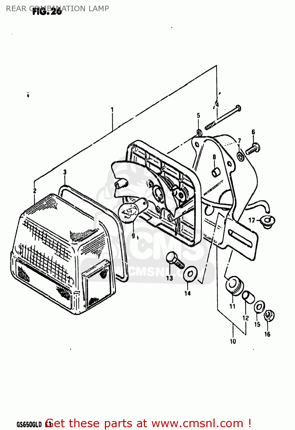 REAR COMBINATION LAMP GS650GL 1983 (D) USA (E03)