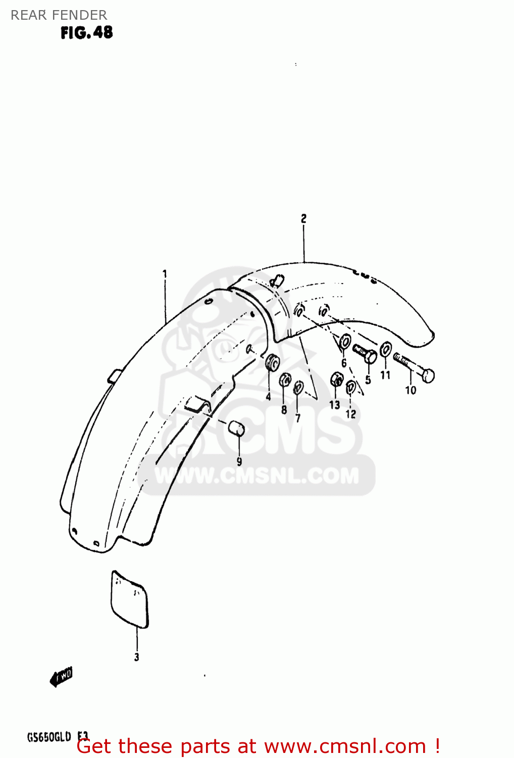 REAR FENDER GS650GL 1983 (D) USA (E03)