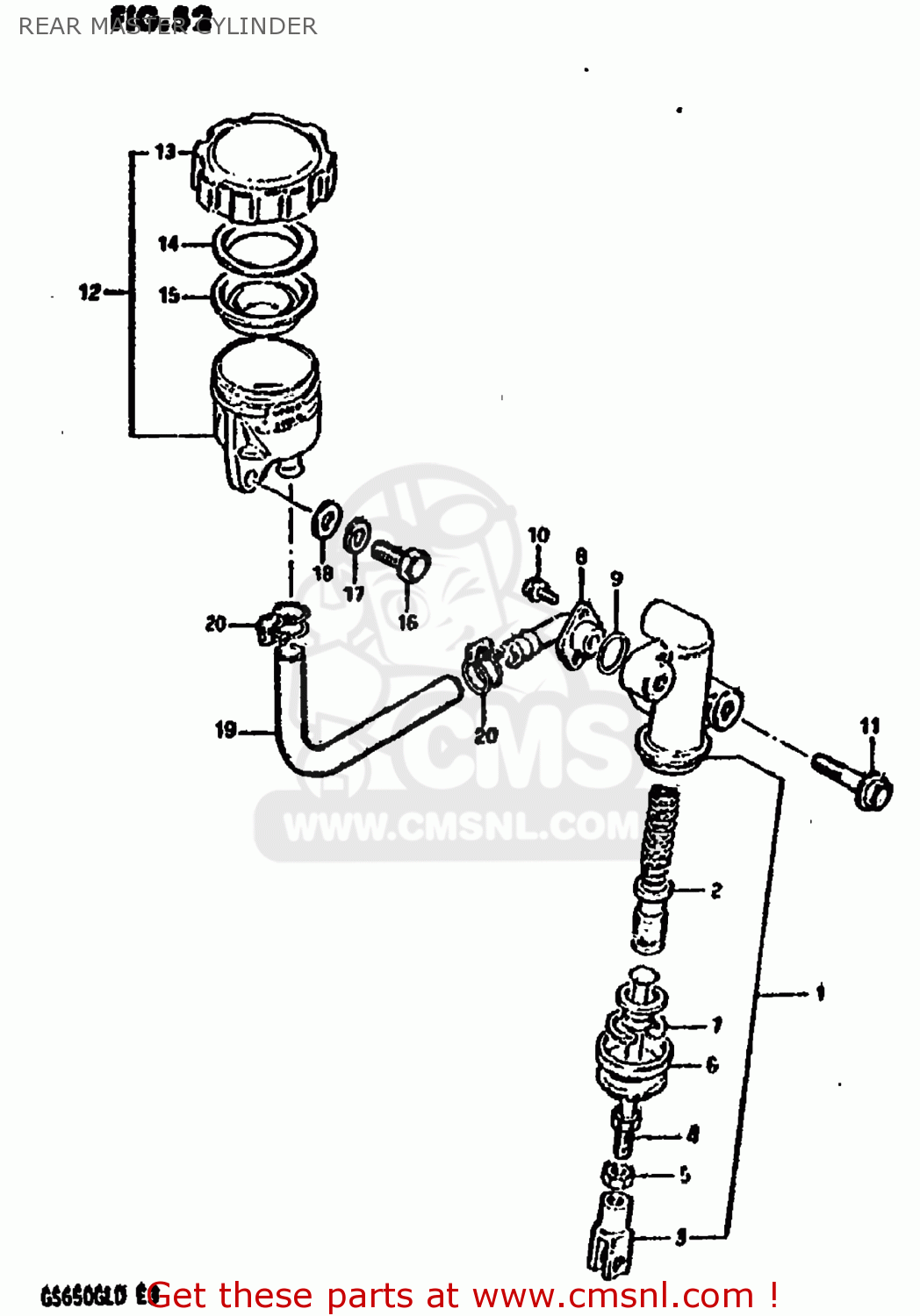 REAR MASTER CYLINDER GS650GL 1983 (D) USA (E03)