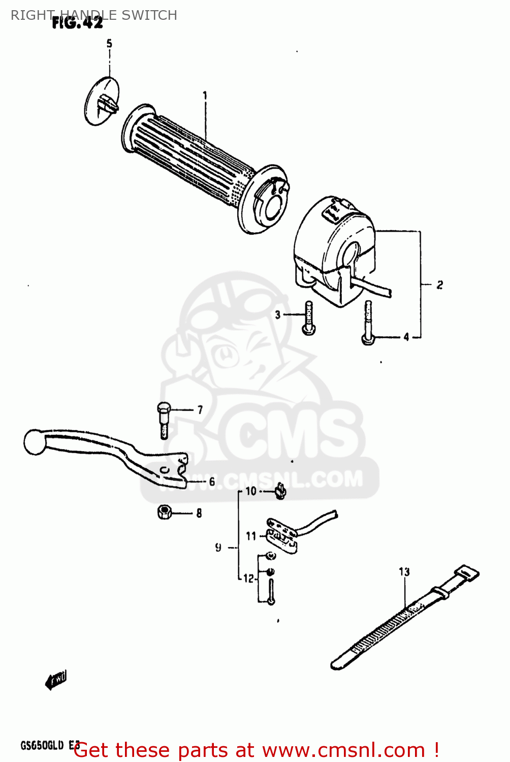 RIGHT HANDLE SWITCH GS650GL 1983 (D) USA (E03)