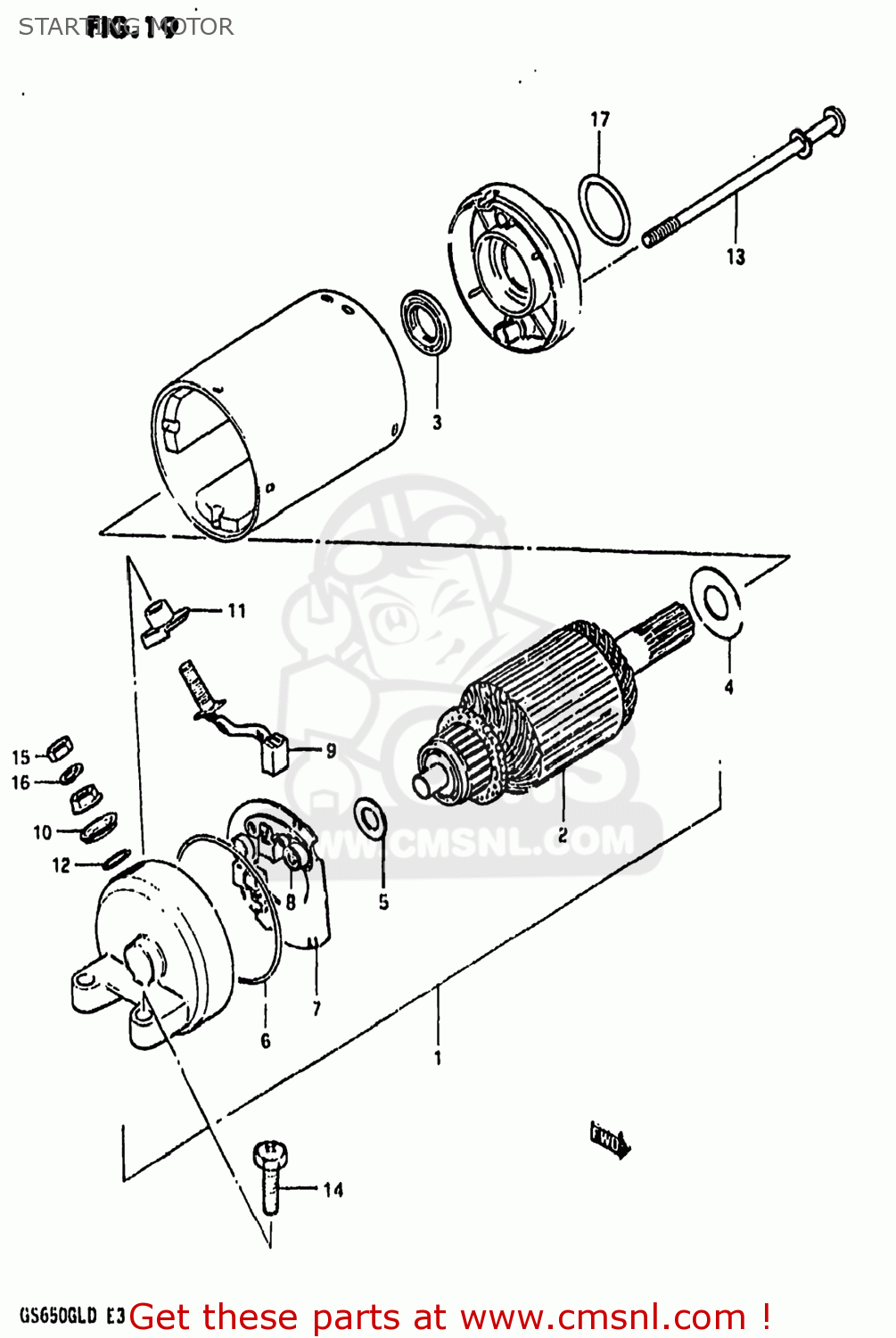STARTING MOTOR GS650GL 1983 (D) USA (E03)