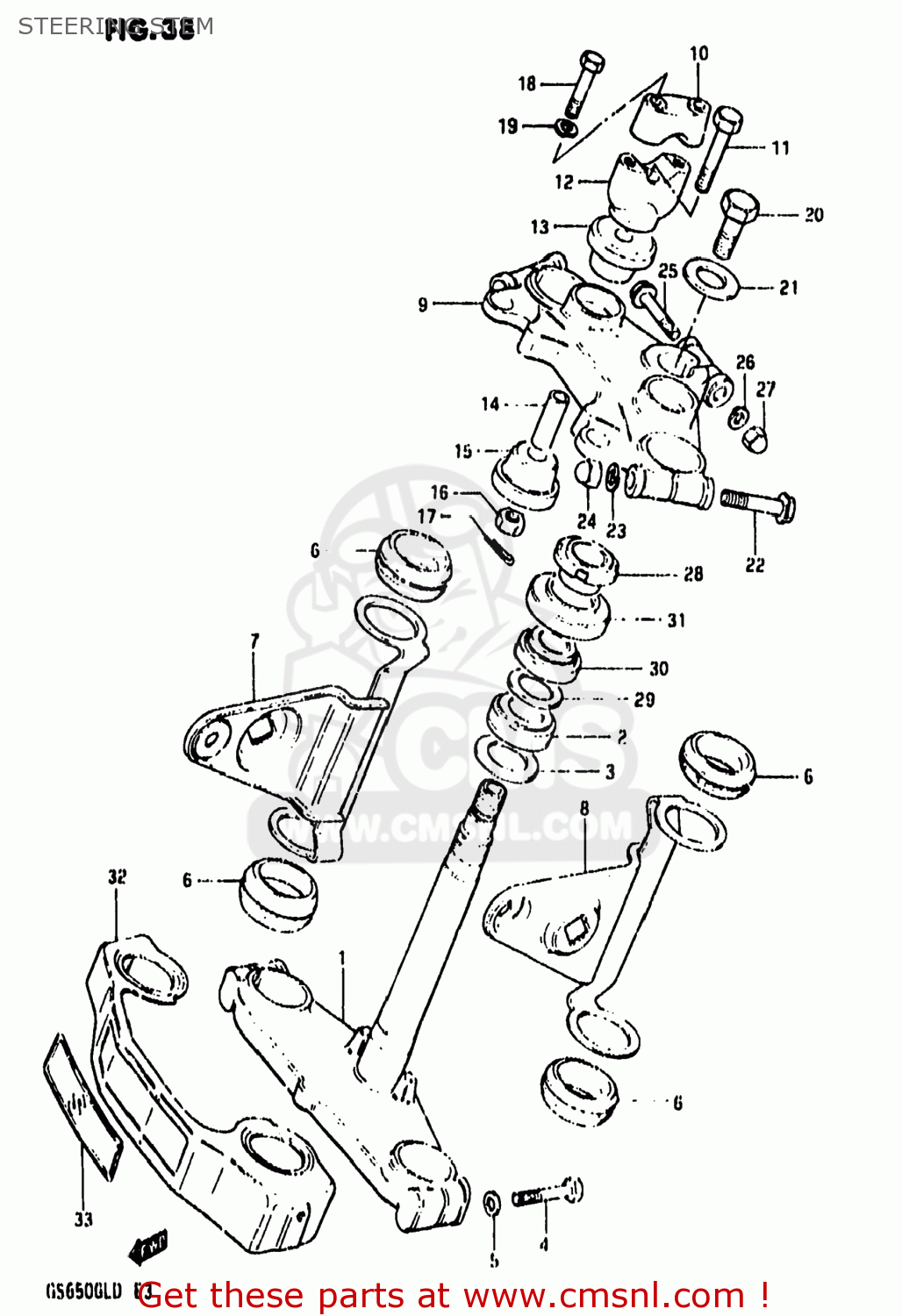 STEERING STEM GS650GL 1983 (D) USA (E03)