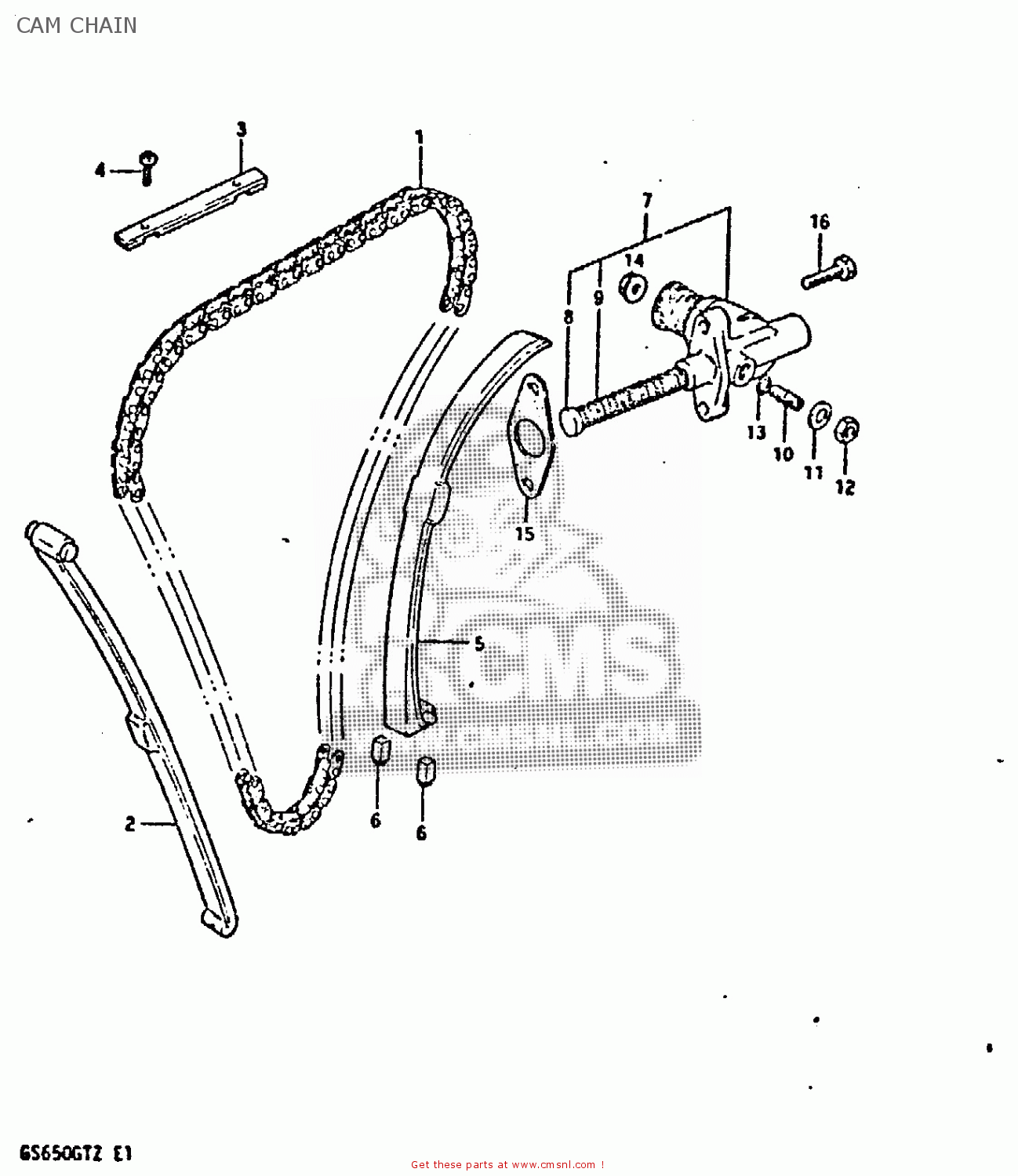 CAM CHAIN GS650GT 1981 (X) (E01 E02 E04 E15 E16 E17 E18 E21 22 24 25 26 34
