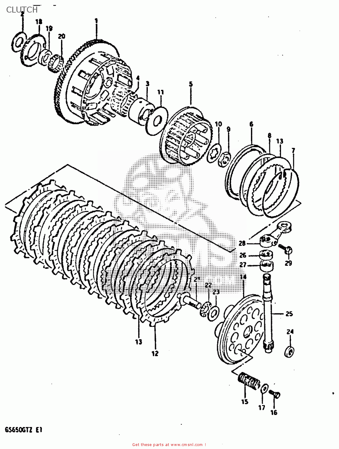CLUTCH GS650GT 1981 (X) (E01 E02 E04 E15 E16 E17 E18 E21 22 24 25 26 34