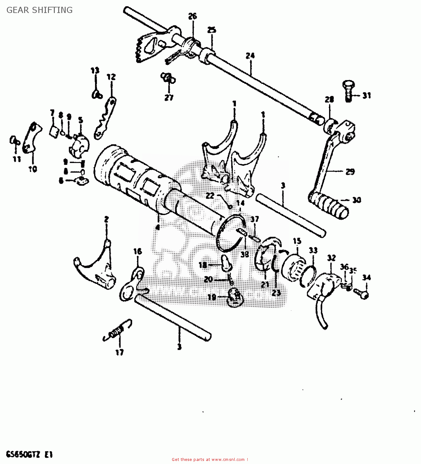 GEAR SHIFTING GS650GT 1981 (X) (E01 E02 E04 E15 E16 E17 E18 E21 22 24 25 26 34