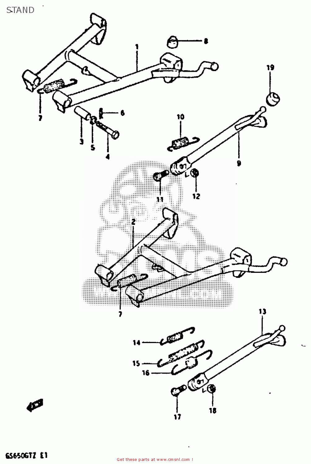 STAND GS650GT 1981 (X) (E01 E02 E04 E15 E16 E17 E18 E21 22 24 25 26 34