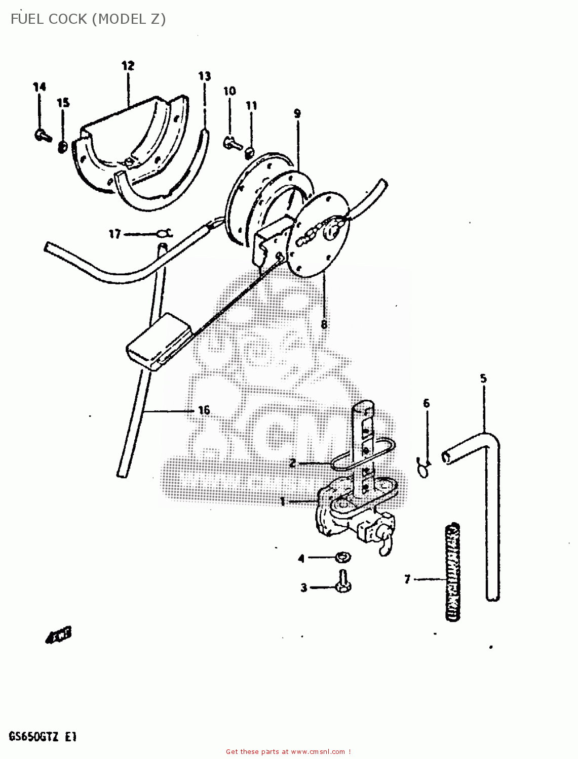 FUEL COCK (MODEL Z) GS650GT 1981 (X) (E01 E02 E04 E15 E16 E17 E18 E21 22 24 25 26 34