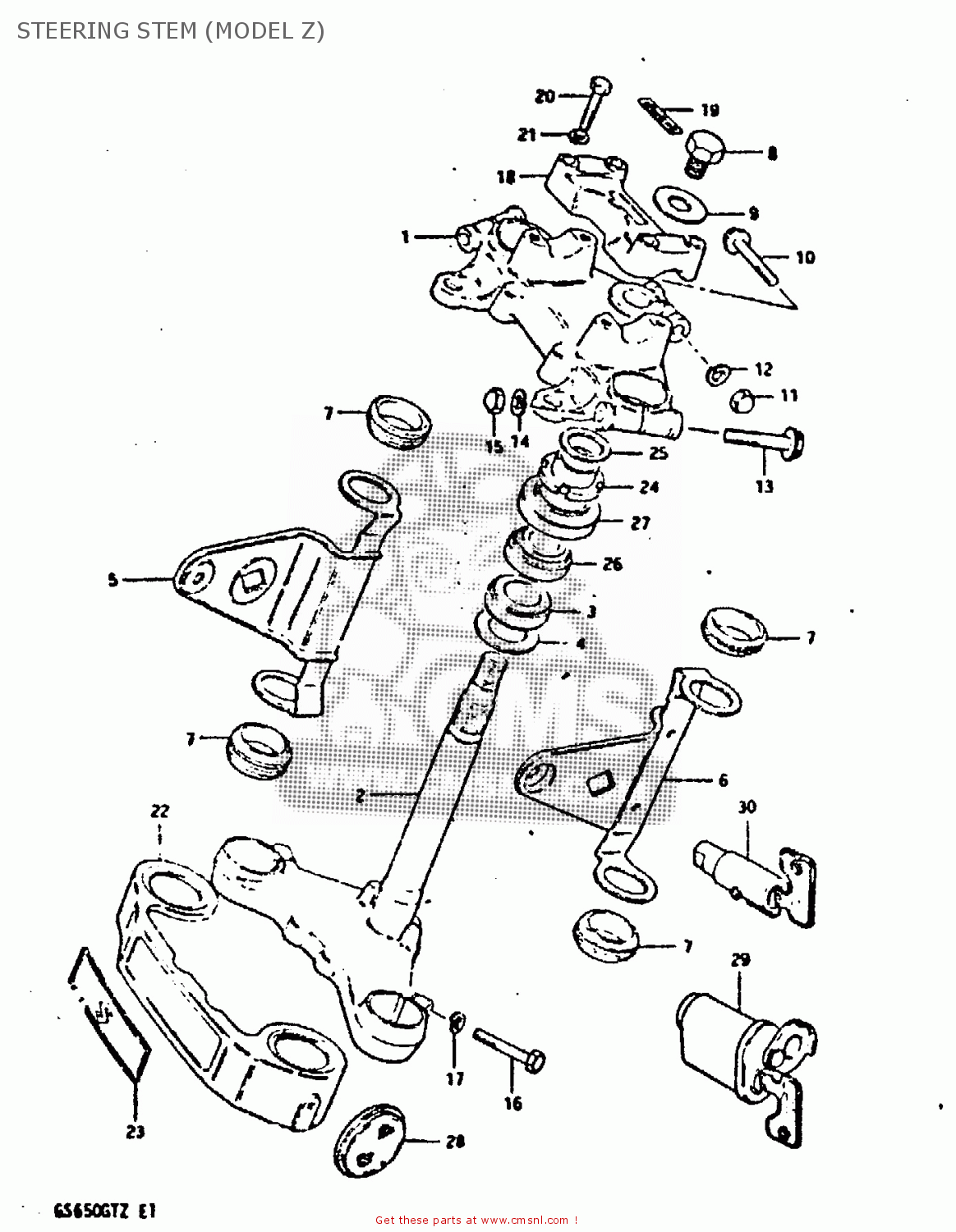 STEERING STEM (MODEL Z) GS650GT 1981 (X) (E01 E02 E04 E15 E16 E17 E18 E21 22 24 25 26 34