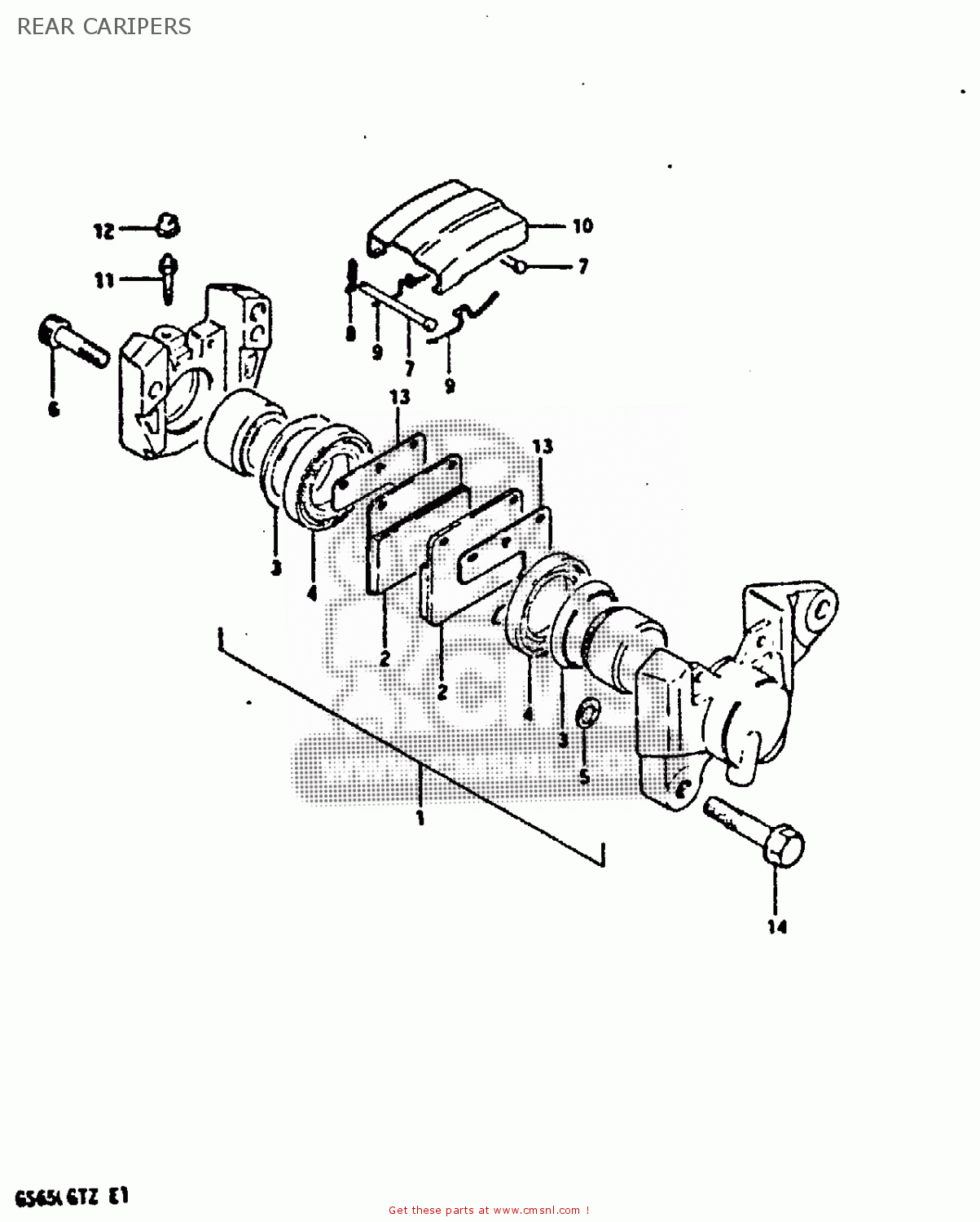 REAR CARIPERS GS650GT 1981 (X) (E01 E02 E04 E15 E16 E17 E18 E21 22 24 25 26 34