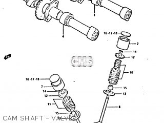 CAM SHAFT - VALVE - GS650GT 1981 (X) (E01 E02 E04 E15 E16 E17 E18 E21 22 24 25 26 34