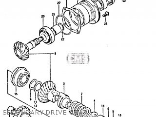 SECONDARY DRIVE GEAR - GS650GT 1981 (X) (E01 E02 E04 E15 E16 E17 E18 E21 22 24 25 26 34