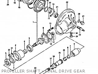 PROPELLER SHAFT - FINAL DRIVE GEAR - GS650GT 1981 (X) (E01 E02 E04 E15 E16 E17 E18 E21 22 24 25 26 34