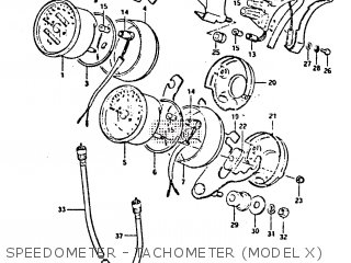 SPEEDOMETER - TACHOMETER (MODEL X) - GS650GT 1981 (X) (E01 E02 E04 E15 E16 E17 E18 E21 22 24 25 26 34