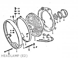 HEADLAMP (E2) - GS650GT 1981 (X) (E01 E02 E04 E15 E16 E17 E18 E21 22 24 25 26 34
