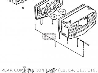 REAR COMBINATION LAMP (E2, E4, E15, E16, E18, E21, E26) - GS650GT 1981 (X) (E01 E02 E04 E15 E16 E17 E18 E21 22 24 25 26 34