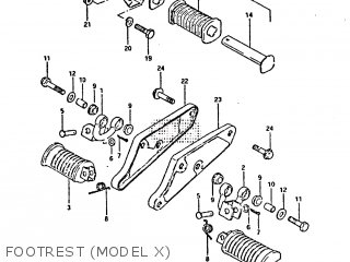 FOOTREST (MODEL X) - GS650GT 1981 (X) (E01 E02 E04 E15 E16 E17 E18 E21 22 24 25 26 34