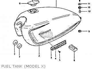 FUEL TANK (MODEL X) - GS650GT 1981 (X) (E01 E02 E04 E15 E16 E17 E18 E21 22 24 25 26 34