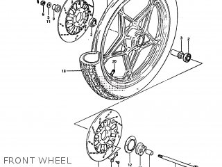 FRONT WHEEL - GS650GT 1981 (X) (E01 E02 E04 E15 E16 E17 E18 E21 22 24 25 26 34