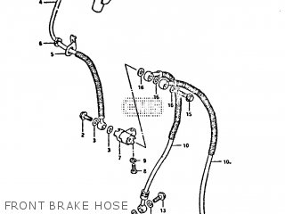 FRONT BRAKE HOSE - GS650GT 1981 (X) (E01 E02 E04 E15 E16 E17 E18 E21 22 24 25 26 34