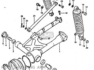REAR SWINGING ARM - GS650GT 1981 (X) (E01 E02 E04 E15 E16 E17 E18 E21 22 24 25 26 34