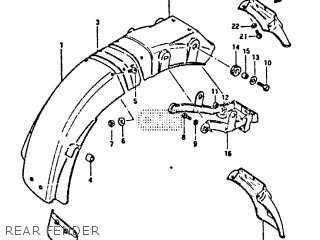 REAR FENDER - GS650GT 1981 (X) (E01 E02 E04 E15 E16 E17 E18 E21 22 24 25 26 34