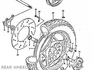 REAR WHEEL - GS650GT 1981 (X) (E01 E02 E04 E15 E16 E17 E18 E21 22 24 25 26 34