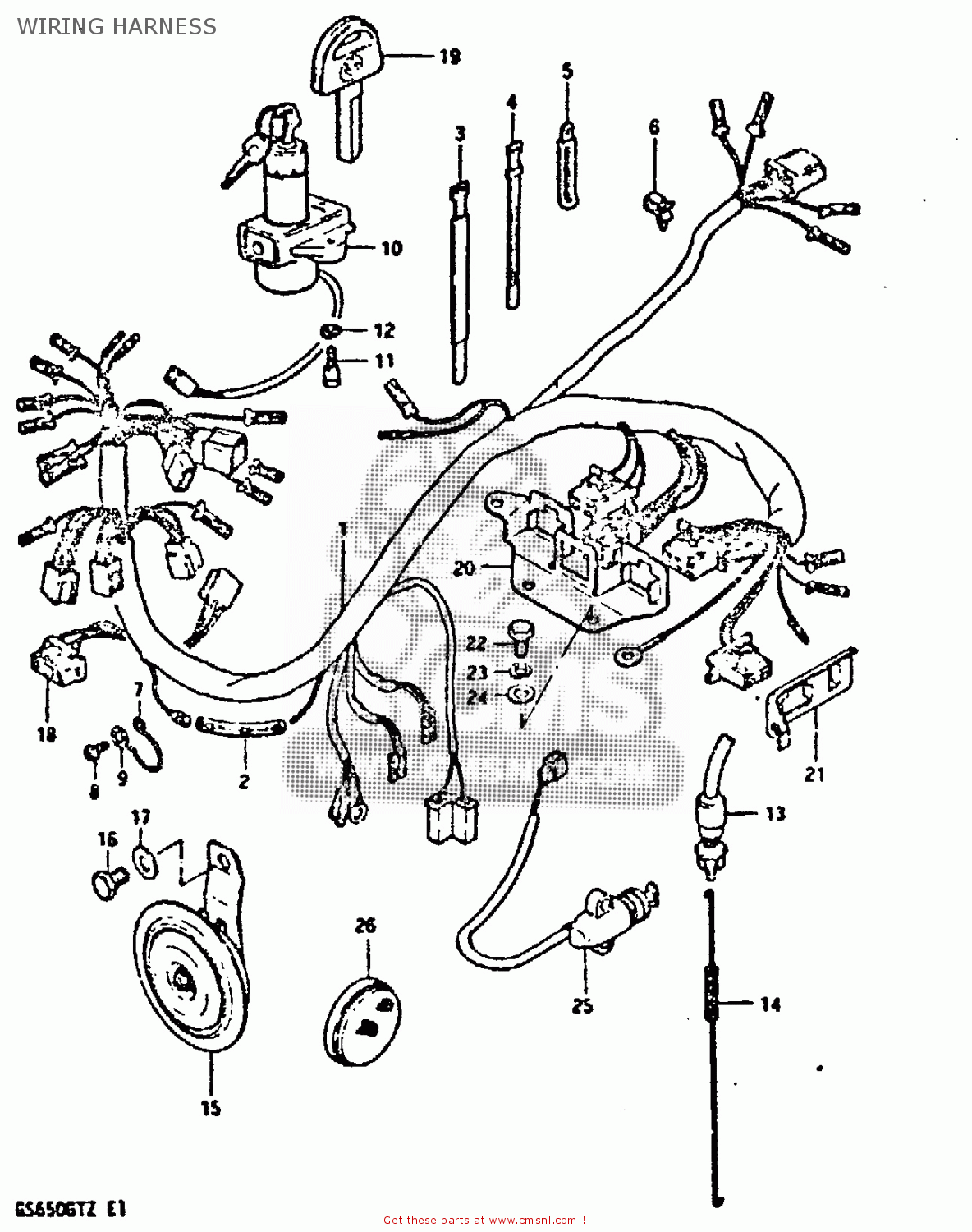 Suzuki GS650GT 1982 (Z) (E01 E02 E04 E15 E16 E17 E18 E21 ... kfx 400 wiring diagram 