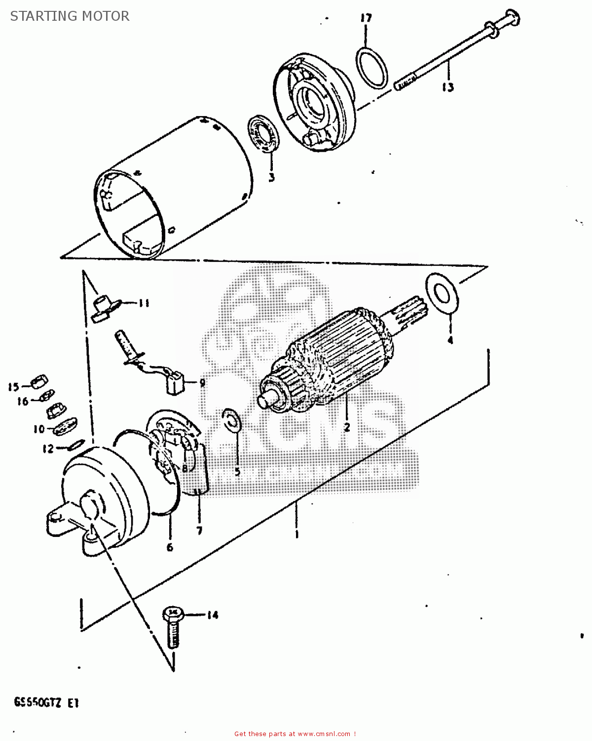 STARTING MOTOR GS650GT 1982 (Z) (E01 E02 E04 E15 E16 E17 E18 E21 22 24 25 26 34
