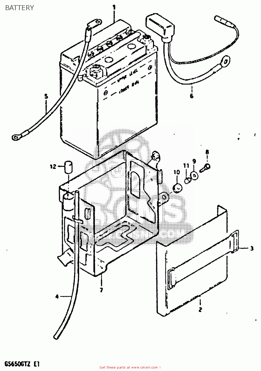 BATTERY GS650GT 1982 (Z) (E01 E02 E04 E15 E16 E17 E18 E21 22 24 25 26 34