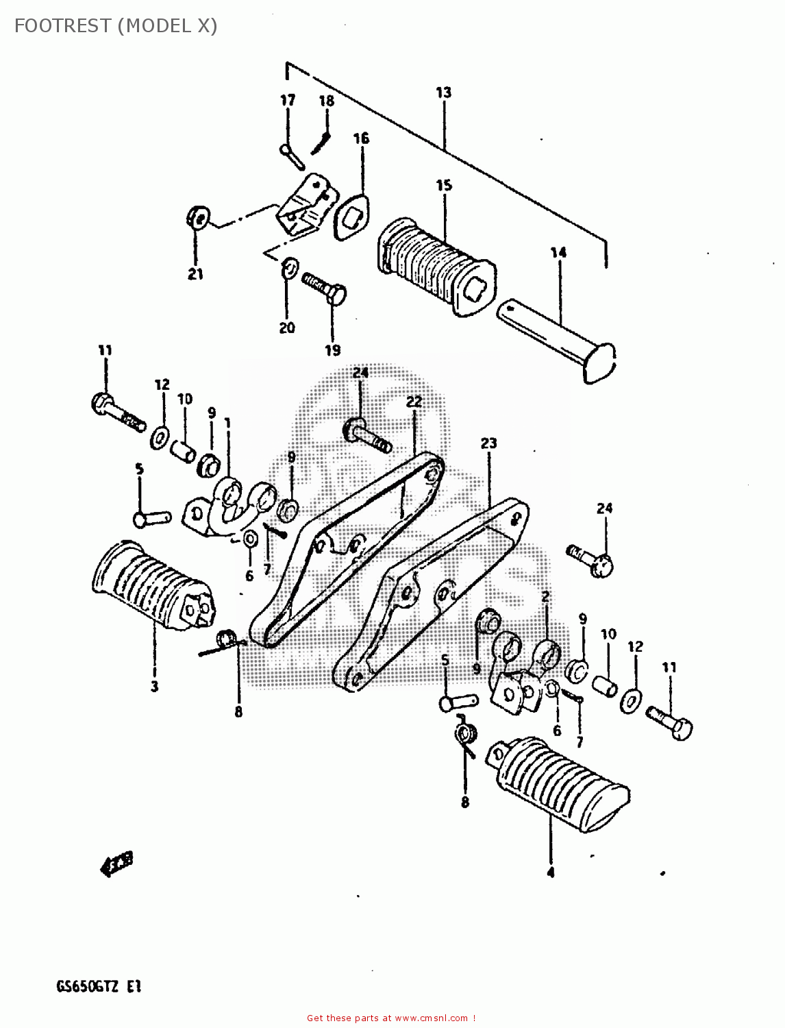 FOOTREST (MODEL X) GS650GT 1982 (Z) (E01 E02 E04 E15 E16 E17 E18 E21 22 24 25 26 34