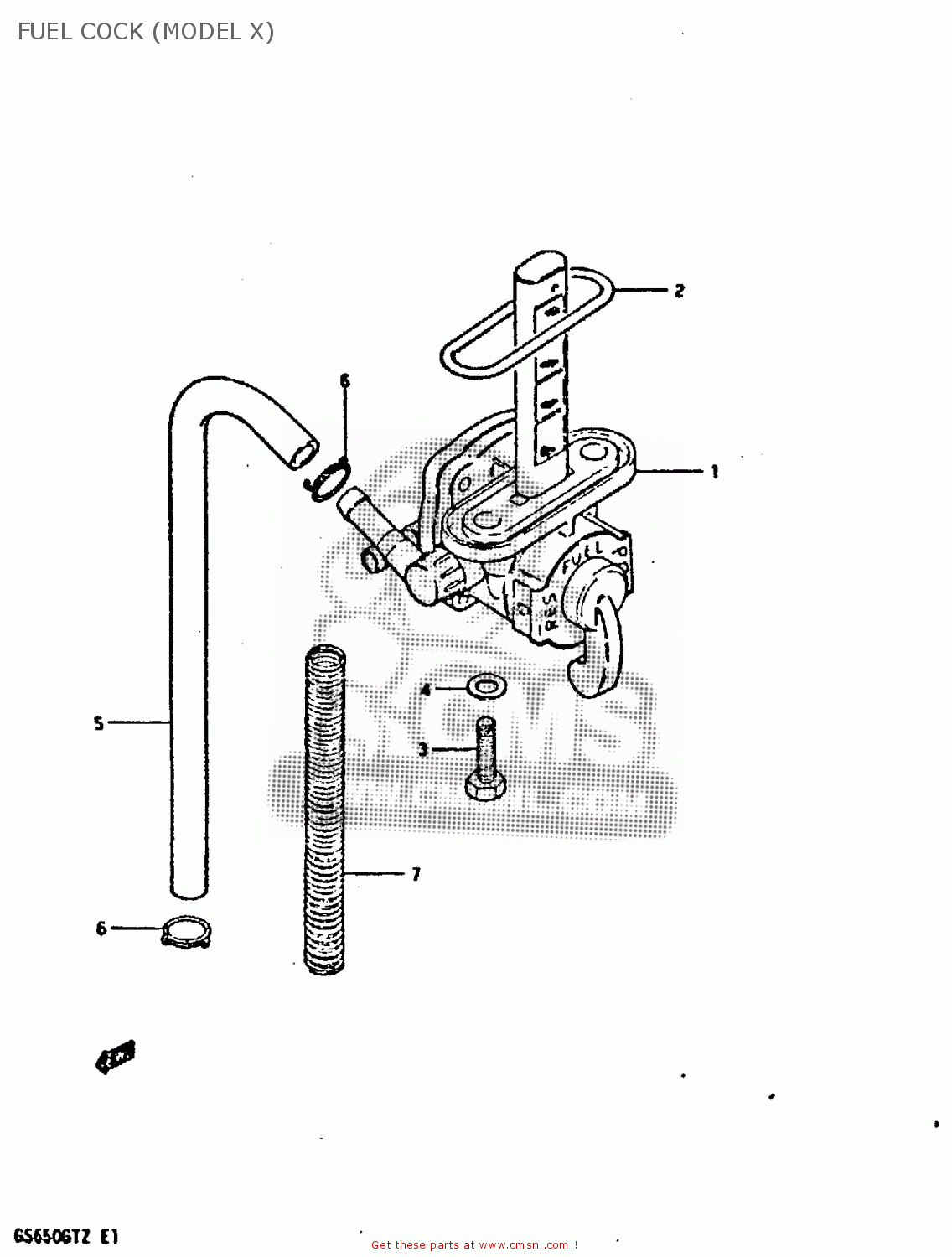 FUEL COCK (MODEL X) GS650GT 1982 (Z) (E01 E02 E04 E15 E16 E17 E18 E21 22 24 25 26 34