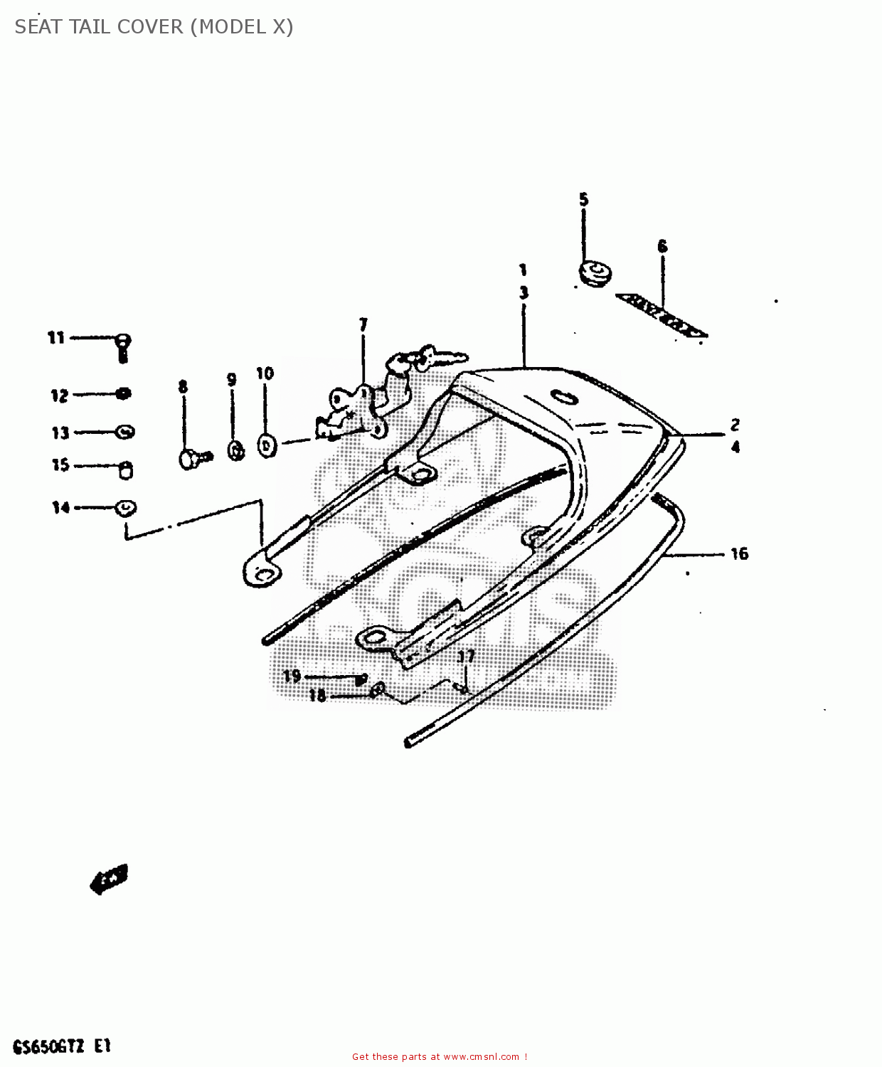 SEAT TAIL COVER (MODEL X) GS650GT 1982 (Z) (E01 E02 E04 E15 E16 E17 E18 E21 22 24 25 26 34