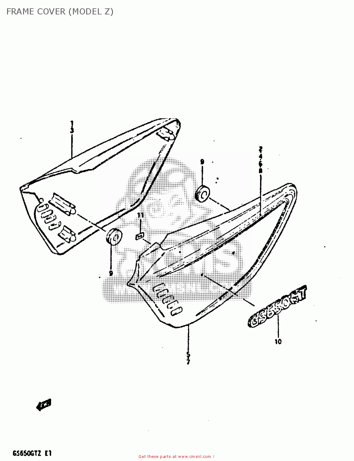 FRAME COVER (MODEL Z) GS650GT 1982 (Z) (E01 E02 E04 E15 E16 E17 E18 E21 22 24 25 26 34