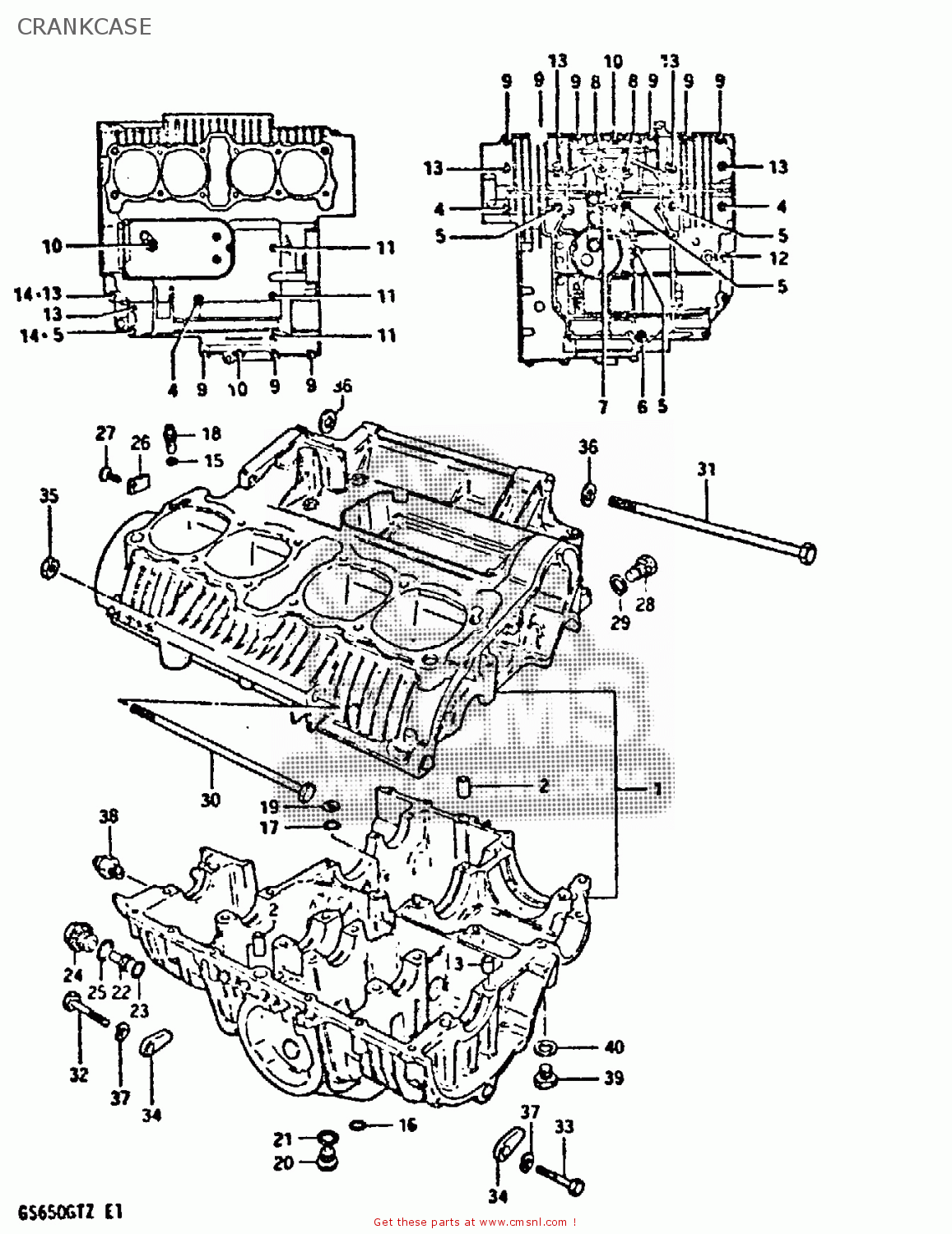 CRANKCASE GS650GT 1982 (Z) (E01 E02 E04 E15 E16 E17 E18 E21 22 24 25 26 34