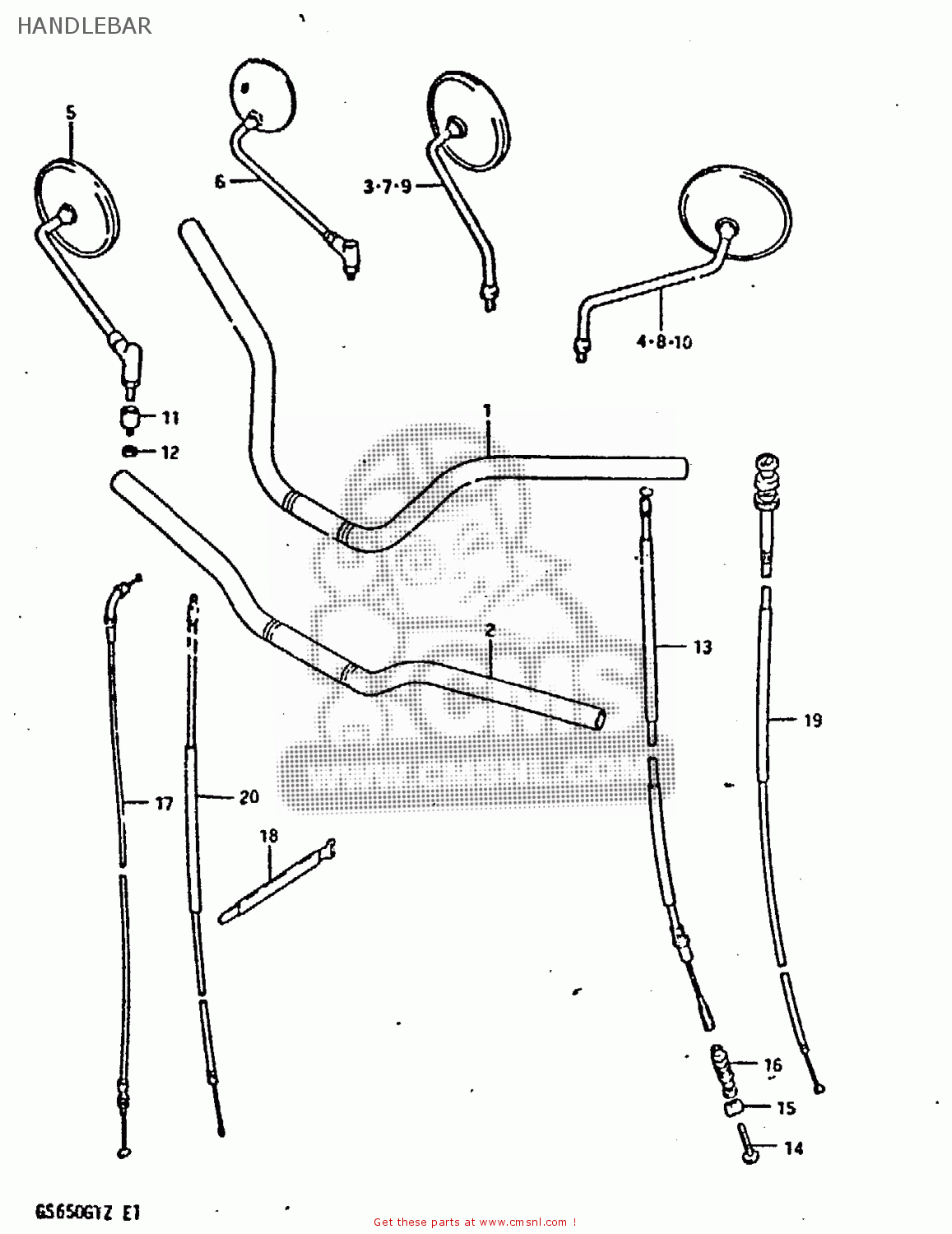 HANDLEBAR GS650GT 1982 (Z) (E01 E02 E04 E15 E16 E17 E18 E21 22 24 25 26 34