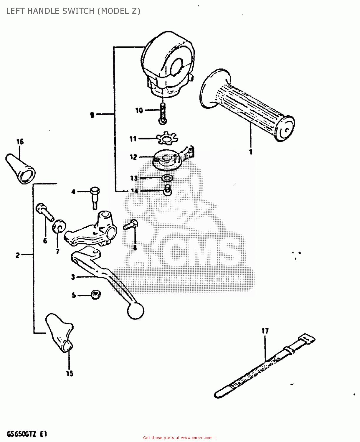 LEFT HANDLE SWITCH (MODEL Z) GS650GT 1982 (Z) (E01 E02 E04 E15 E16 E17 E18 E21 22 24 25 26 34