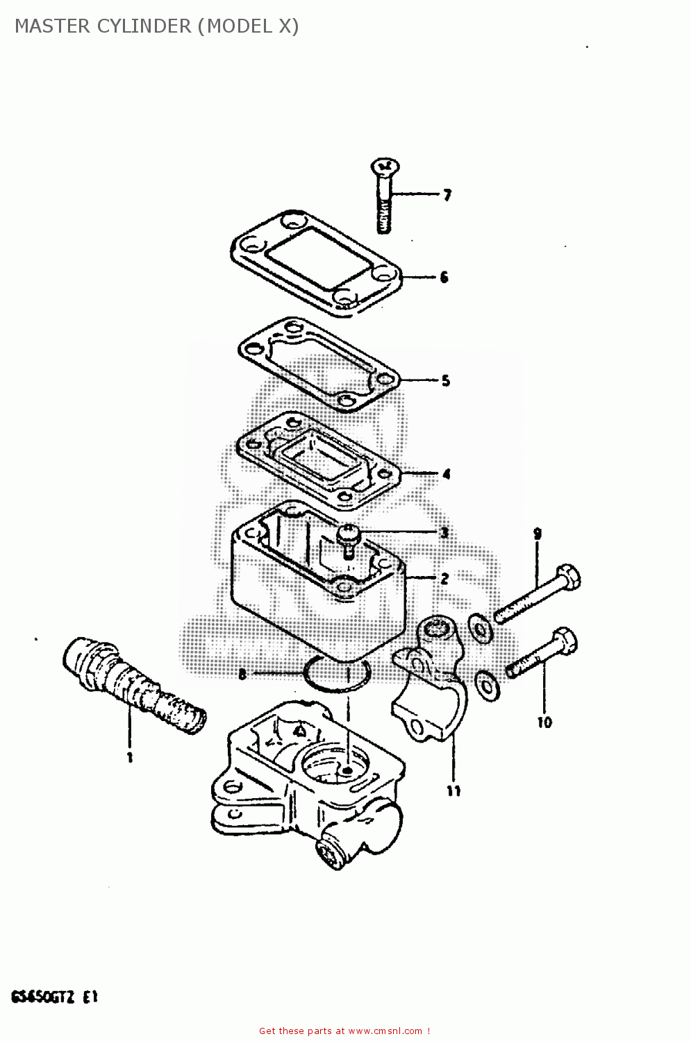 MASTER CYLINDER (MODEL X) GS650GT 1982 (Z) (E01 E02 E04 E15 E16 E17 E18 E21 22 24 25 26 34