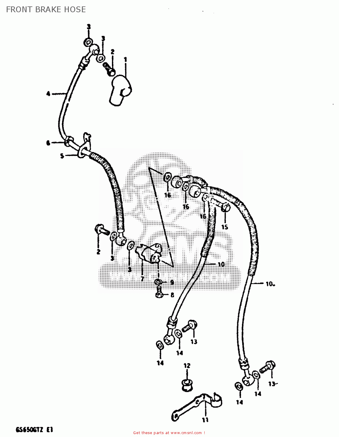 FRONT BRAKE HOSE GS650GT 1982 (Z) (E01 E02 E04 E15 E16 E17 E18 E21 22 24 25 26 34