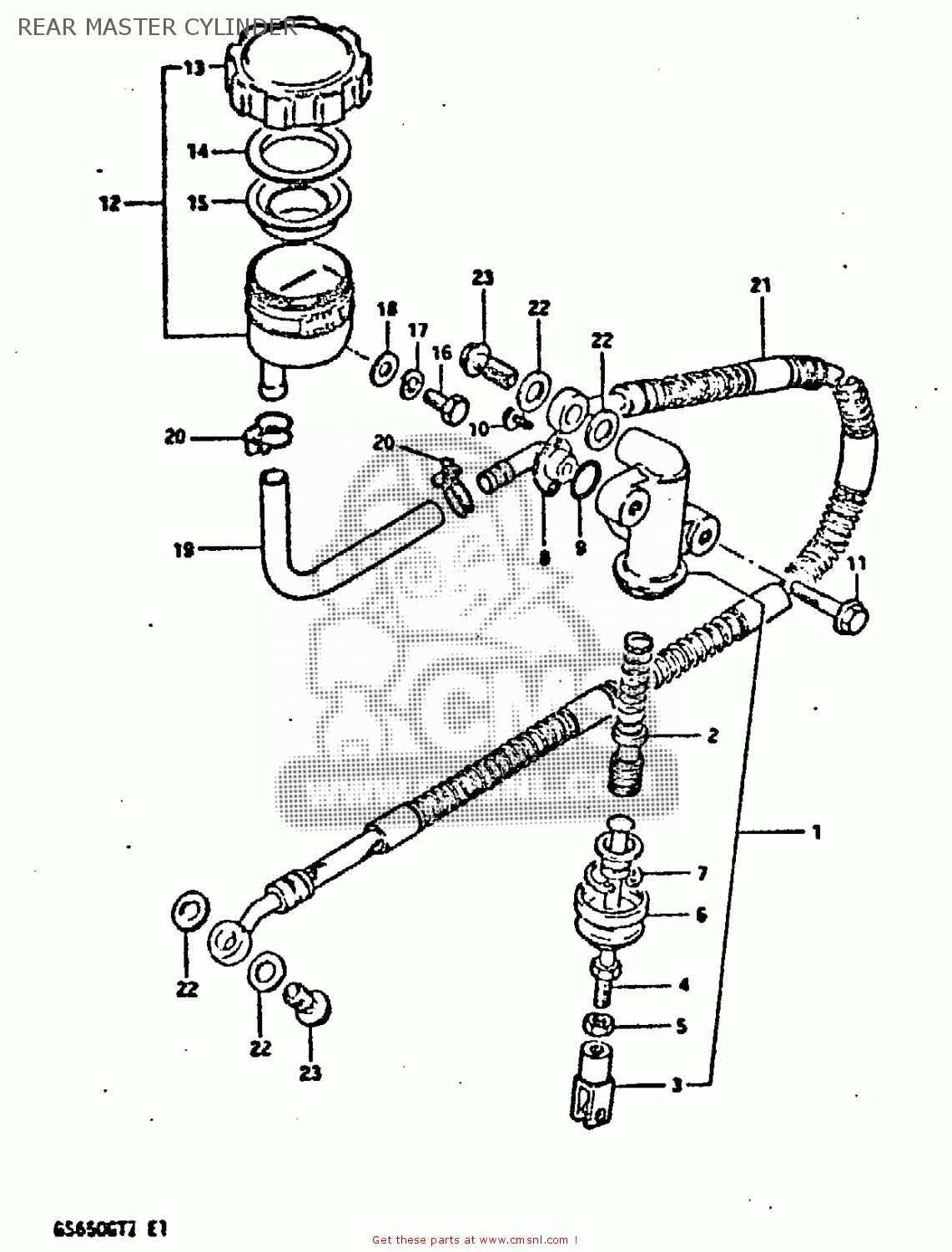 REAR MASTER CYLINDER GS650GT 1982 (Z) (E01 E02 E04 E15 E16 E17 E18 E21 22 24 25 26 34