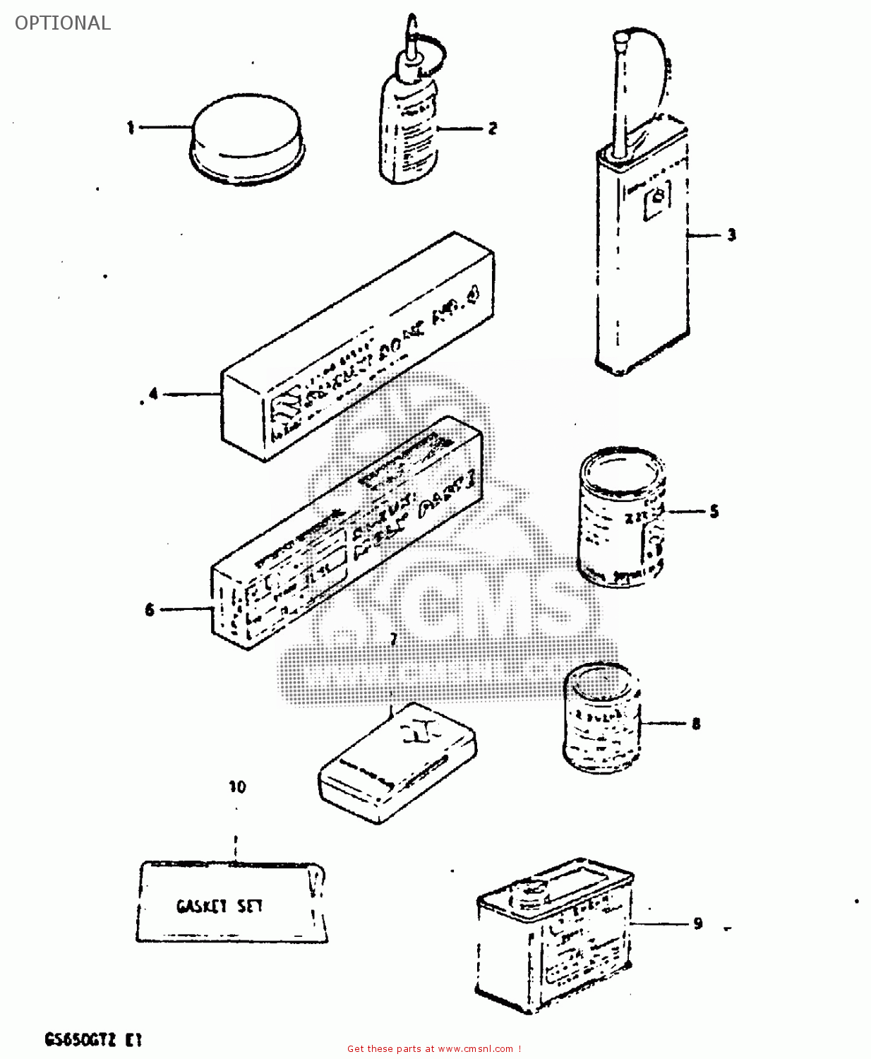 OPTIONAL GS650GT 1982 (Z) (E01 E02 E04 E15 E16 E17 E18 E21 22 24 25 26 34