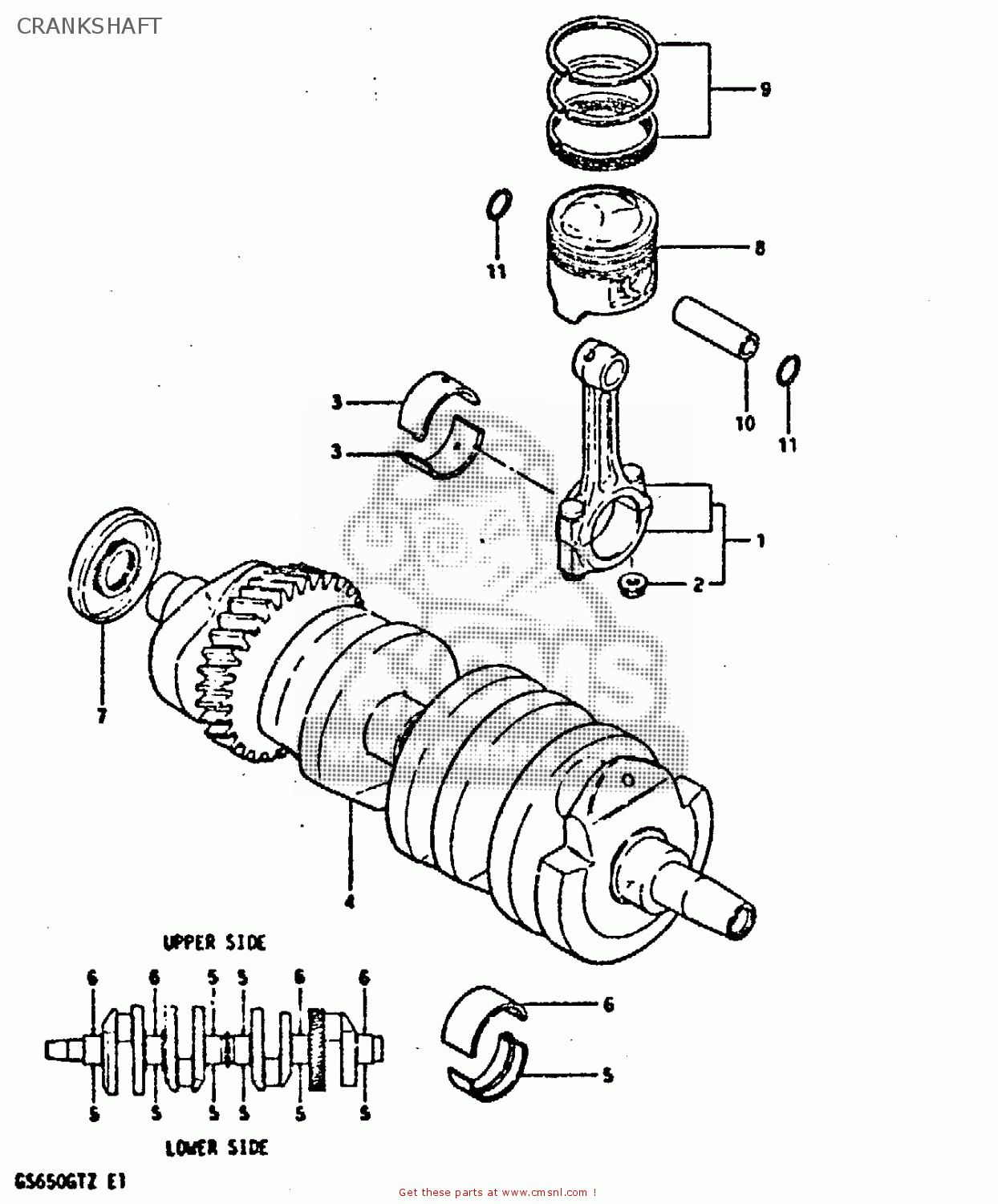 CRANKSHAFT GS650GT 1982 (Z) (E01 E02 E04 E15 E16 E17 E18 E21 22 24 25 26 34