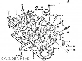 CYLINDER HEAD - GS650GT 1982 (Z) (E01 E02 E04 E15 E16 E17 E18 E21 22 24 25 26 34