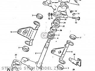 STEERING STEM (MODEL Z) - GS650GT 1982 (Z) (E01 E02 E04 E15 E16 E17 E18 E21 22 24 25 26 34