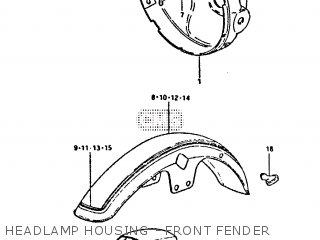 HEADLAMP HOUSING - FRONT FENDER - GS650GT 1982 (Z) (E01 E02 E04 E15 E16 E17 E18 E21 22 24 25 26 34